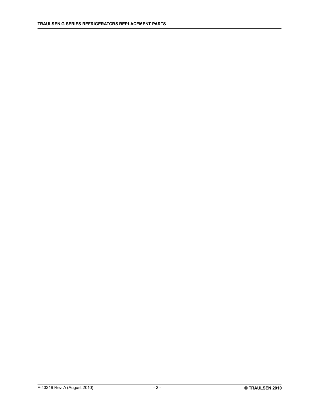 PDF manual for Traulsen Refrigerator G10010